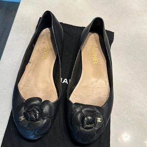 Chanel Black Flats, sz 39.5